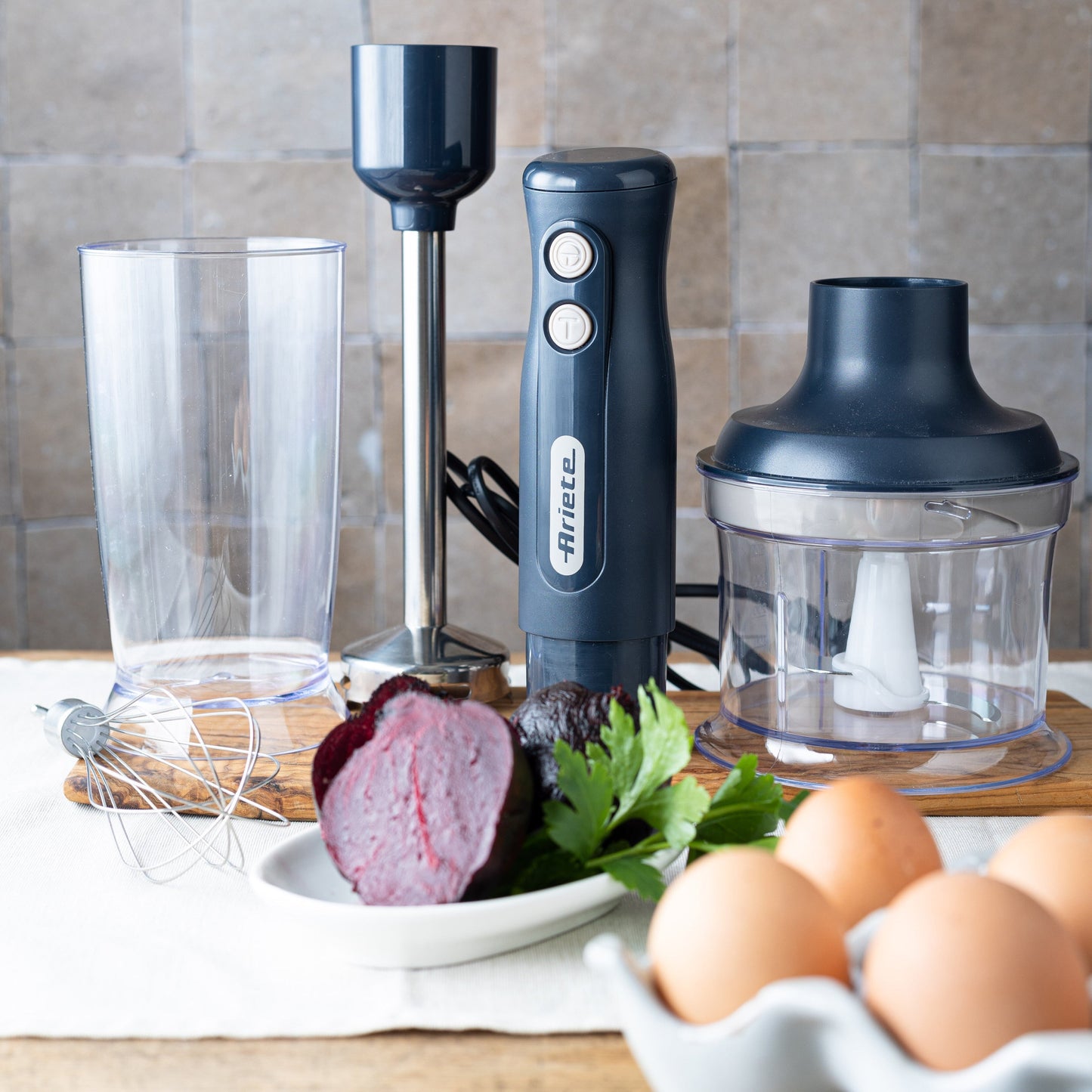 Hand Blender With Stainless Steel Blade 3in1