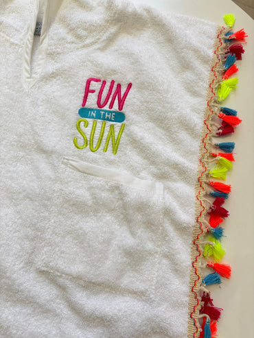 Tassel-Trimmed Hooded Poncho