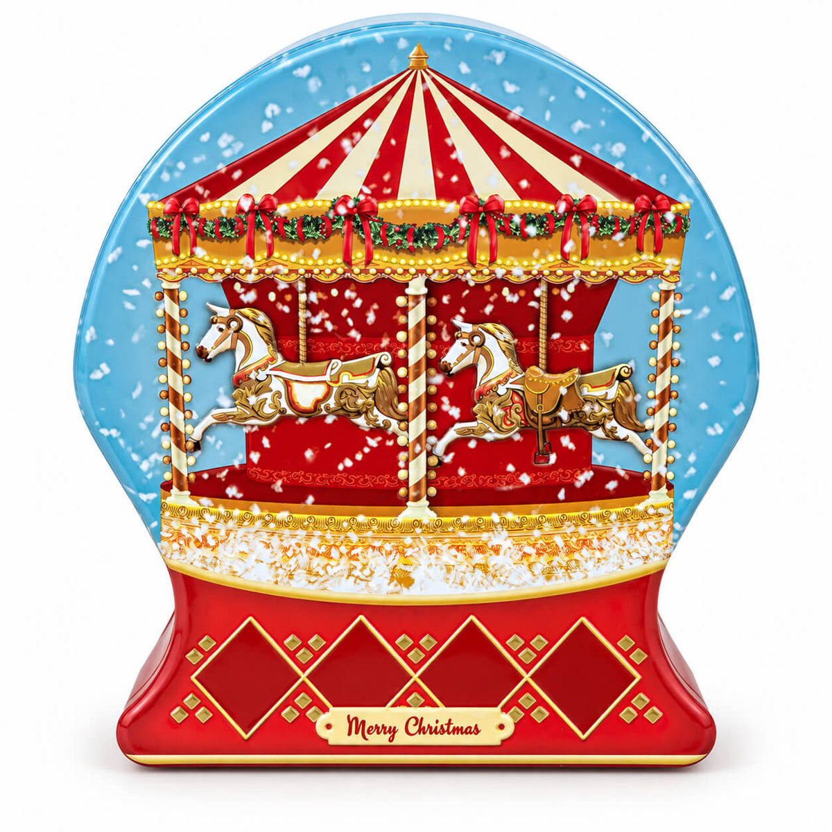 Cucina & Tavola Christmas Carousel Storage Tin
