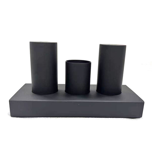 Stainless Steel Salt And Pepper With Stand -Black