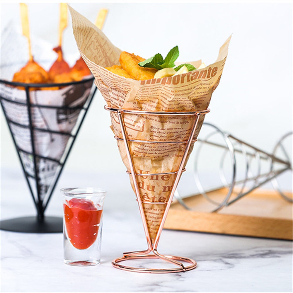 Stainless Steel Chips Fry Baskets (Rose Gold)