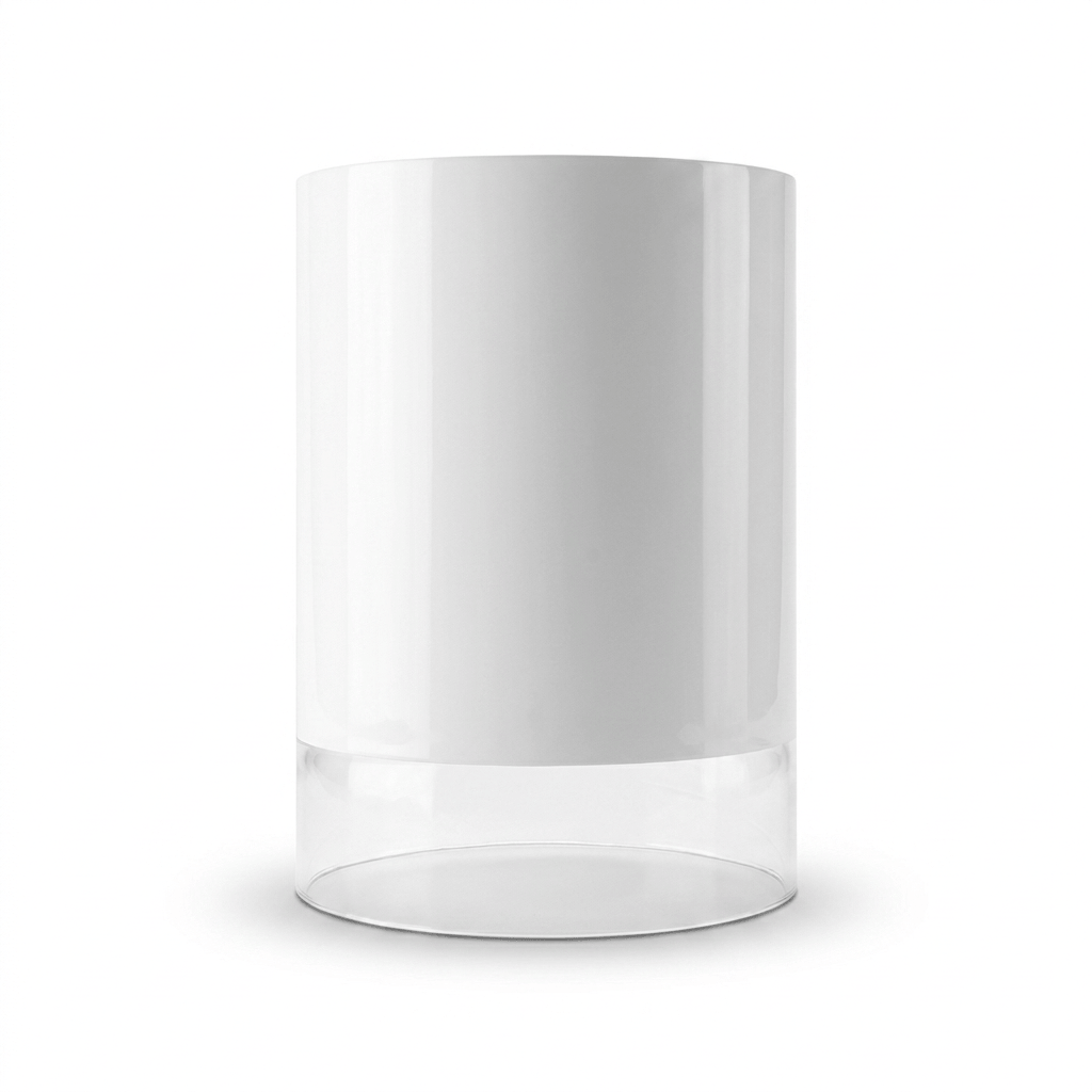 Modern White Glass Cylindrical Table Lamp