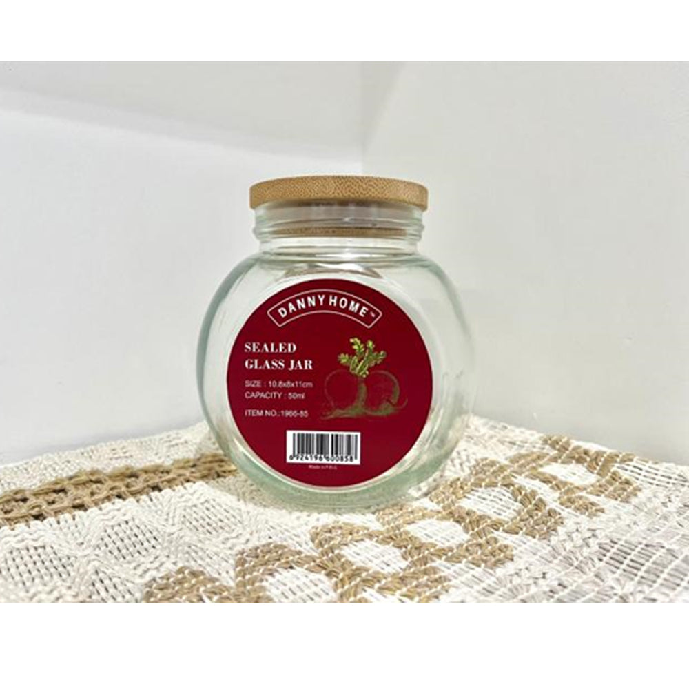 Danny Home Sealed Glass Jar With Bamboo Lid 200-ml
