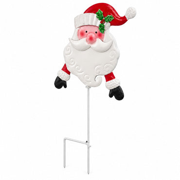 Santa Metal Christmas Garden Stake – Approx. 42 cm