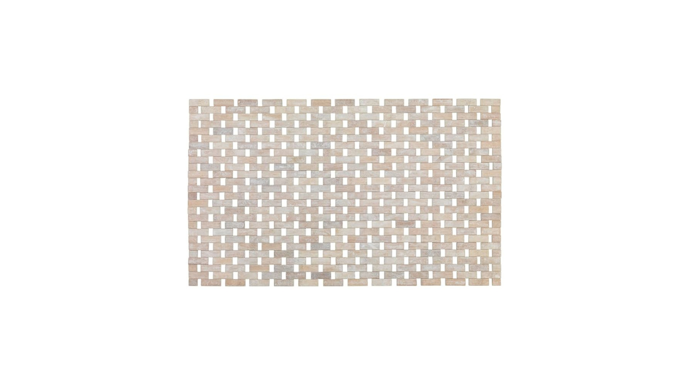 Bamboo bath mat, white (By Wenko)