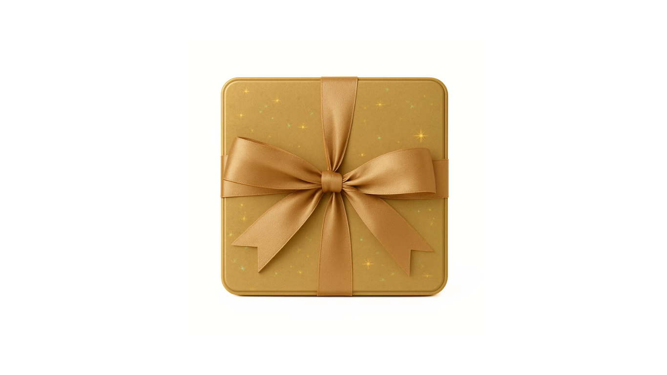 Christmas golden gift box