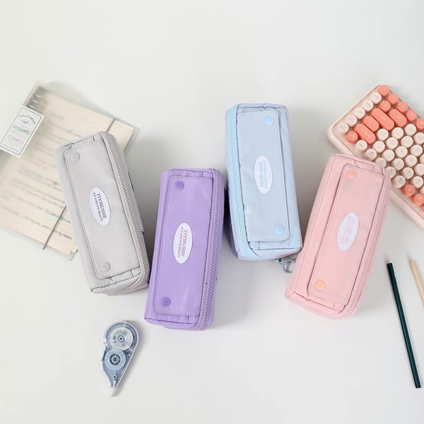Large Foldable Pencil Case Double Compartments