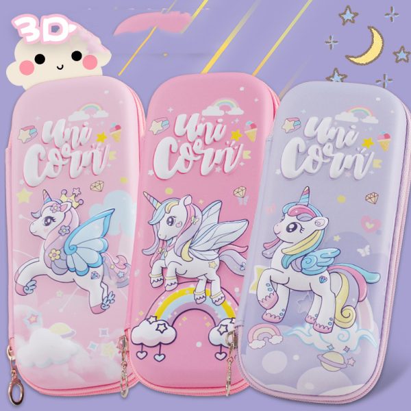 3D Rainbow Unicorn Pencil Case 6650