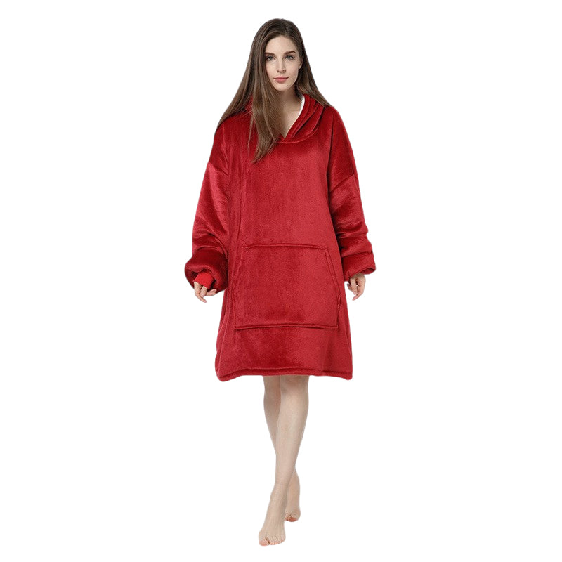 Oversized Sherpa Hoodie Blanket Super Comfortable and Thick with Large Pockets Women & Kids Size Fits All