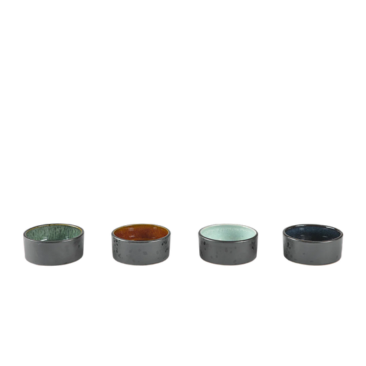 Stoneware Mini Bowl 7.5 cm 4 Pcs Black/Dark (11950)