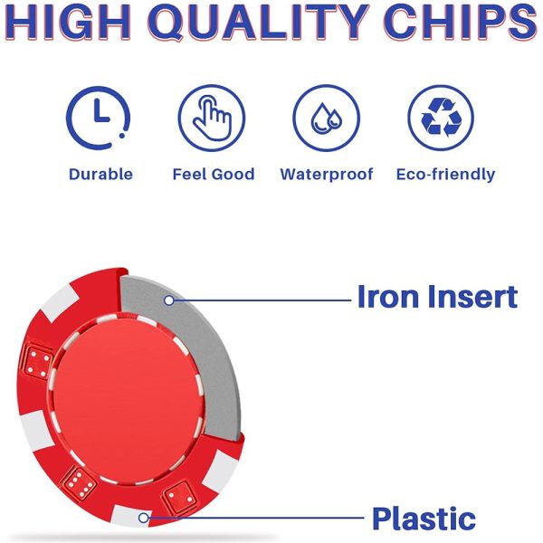 Professional Printed Poker Chips, 300 Pcs in Aluminum Case