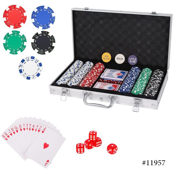 Professional Printed Poker Chips, 300 Pcs in Aluminum Case