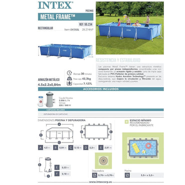 Intex 4.5 m x 2.2 m Rectangular Frame Pool