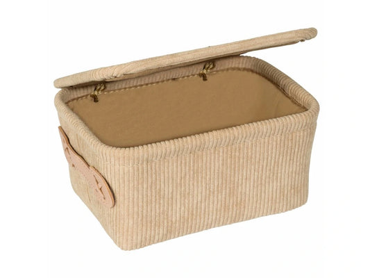 Anela bathroom basket with lid, beige By Wenko.de