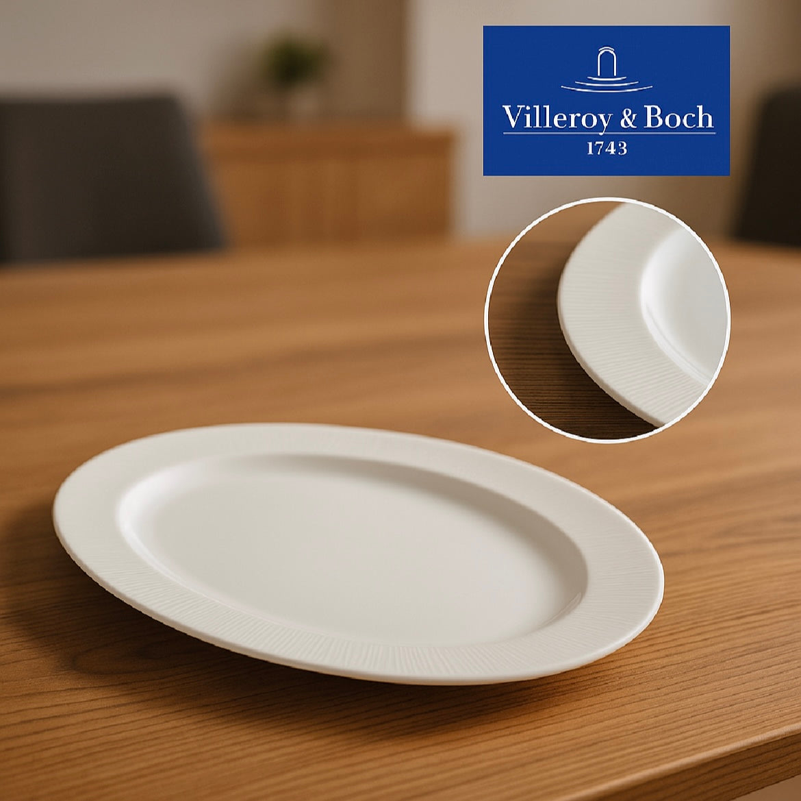 Oval White Plate by Villeroy & Boch