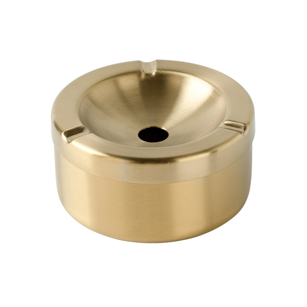 Thick Stainless Steel Cigarette Ashtray With Lid Gold – 9 cm OZ-9J