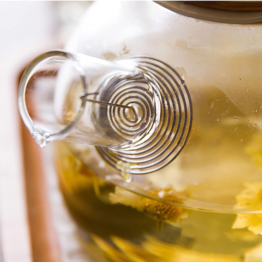 Glass Teapot with Infuser & Wood Lid