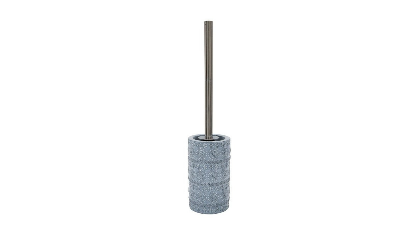 Grey Toilet Brush with Holder Porcelain Relief by Spirella