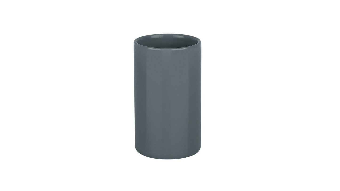 Ceramic Tumbler Dark Gray Tube by Spirella