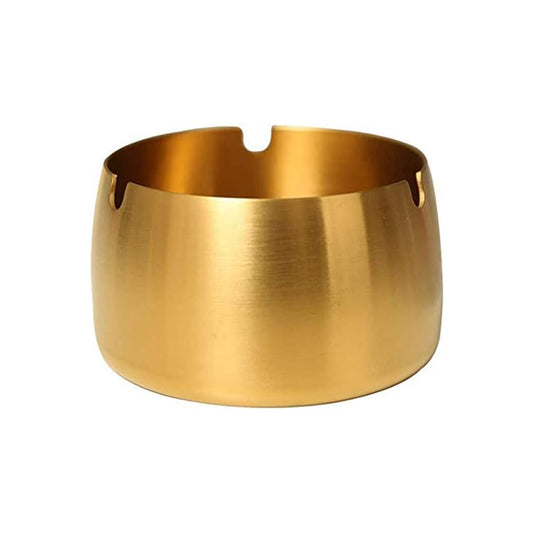 Round Stainless Steel Cigarette Ashtray Gold – 9 cm PG-9J