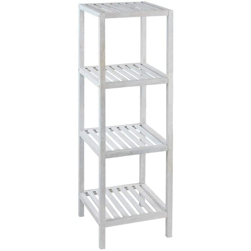 Wenko Norway rack with 4 shelves natural white