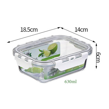 630ml Borosilicate Rectangle Glass Food Storage Container With Microwave, Freezer & Dishwasher Safe NFH-77839
