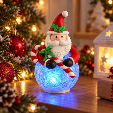 Cucina & Tavola Color-Changing LED Christmas Table Light – Santa & Snowman