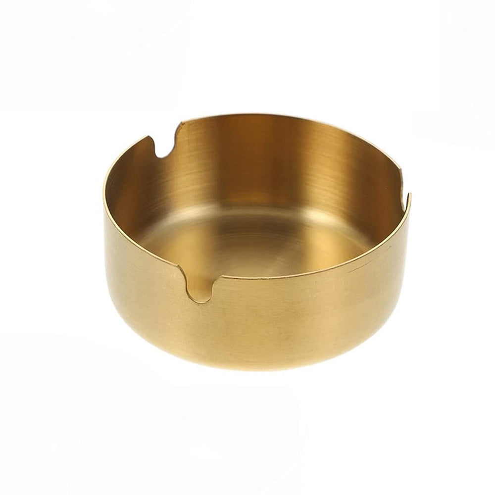 Stainless Steel Cigarette Ashtray Gold – 10 cm HY080-10