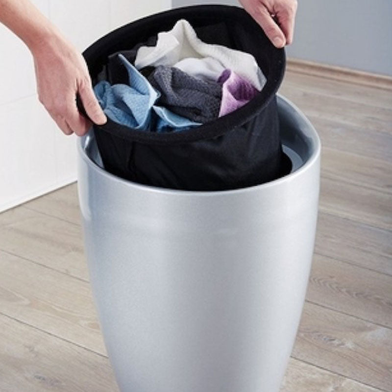 Wenko Bathroom stool Candy Grey laundry collector