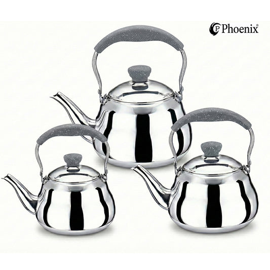 Phoenix 3-Pcs Stainless Steel Teapots – Grey