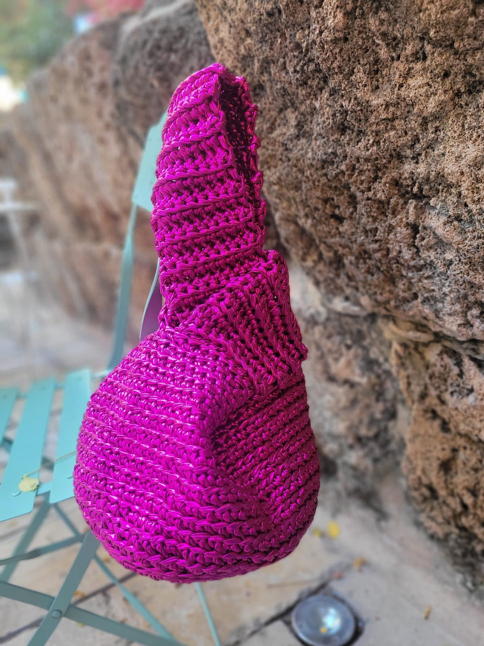The Hanging Metallic Crochet Bag
