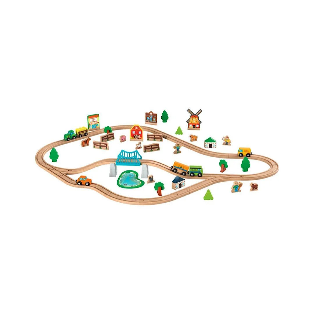Playtive Farm Wooden Train Set 69 Pieces – Klaptap