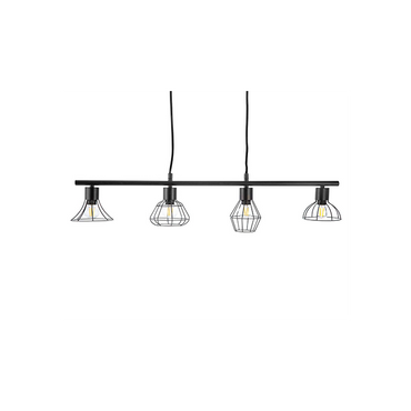 Nino Germany Industrial Pendant Light – 4-Lamp Vintage Metal Chandelier