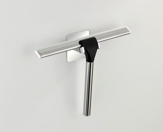 stainless steel shower squeegee Quadro, attaches without drilling by Wenko