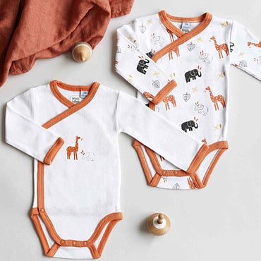 Set of 2 Organic Cotton Baby Bodysuits