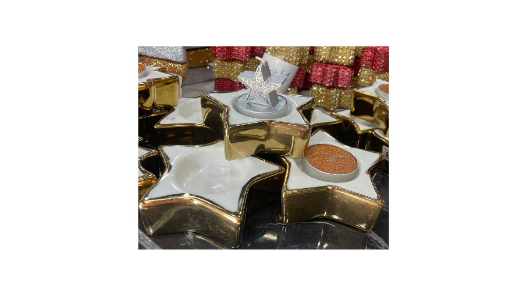 Holiday Elegance-Porcelain Christmas Star Candle Holder