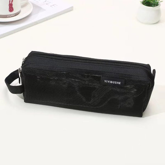 Mesh Pencil Case Double Zipper