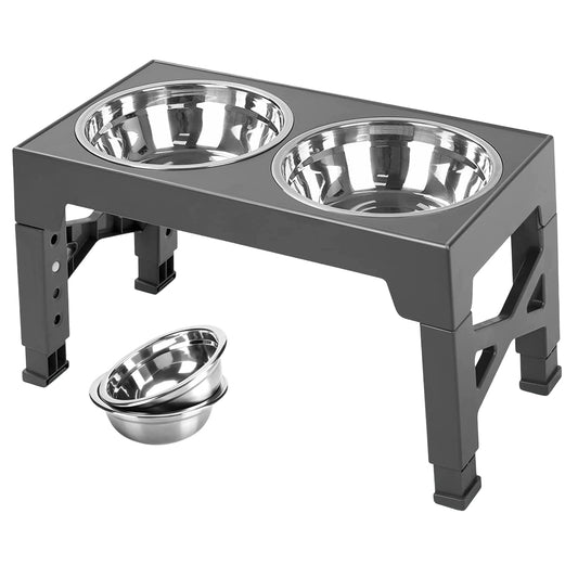 Raised Dog Bowls – 3 Height Adjustable Stand