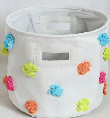 Charming Pom Pom Storage Basket Colorful