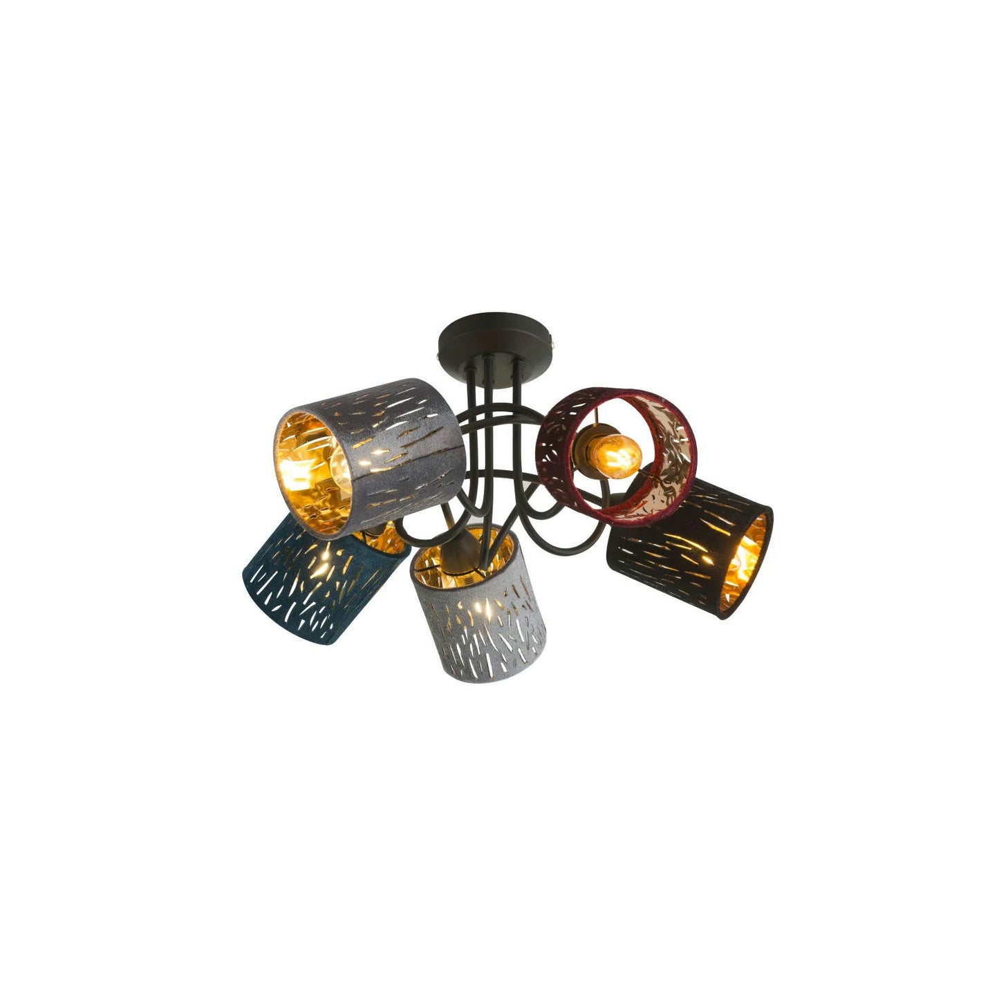 Globo Ticon Black Ceiling Light – 5 Light Sources