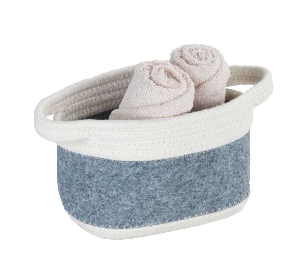 Felt basket Mod. Bea Light Grey S Basket made of recycled polyester felt (By Wenko)