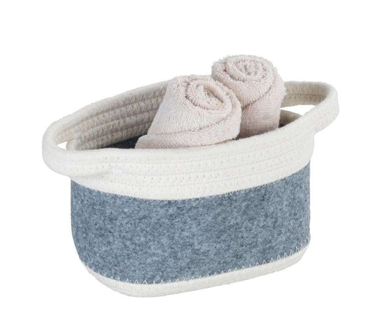 Felt basket Mod. Bea Light Grey S Basket made of recycled polyester felt (By Wenko)