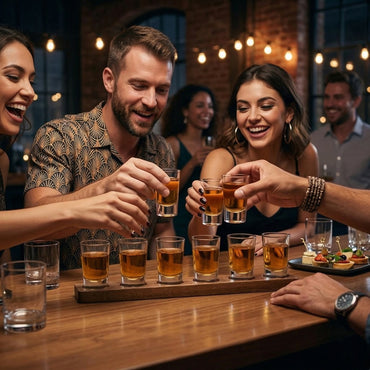 Danny Home 6-Pcs Glasses Shot With wood Serving Tray