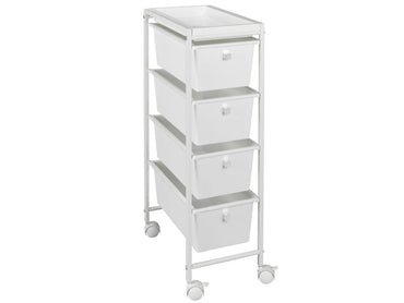 White trolley on wheels GALA, 4-tier By Wenko.de