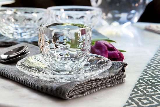 Glass Espresso Cup & Plastic Saucer by GUZZINI