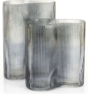 Vase Riba-5 Grey by By-Boo – Height 20 cm