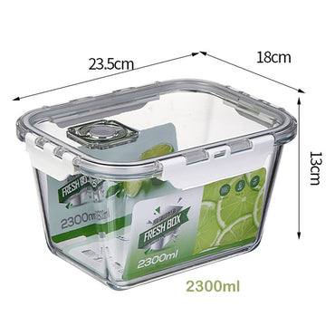 2300ml Borosilicate Rectangle Glass Food Storage Container With Microwave, Freezer & Dishwasher Safe NFH-77318