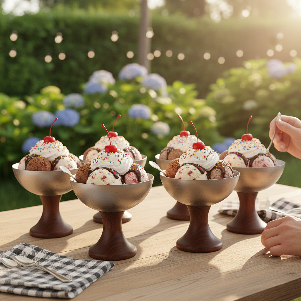 1-Pcs Stainless Steel Bowl with Fork for Ice Cream & Dessert