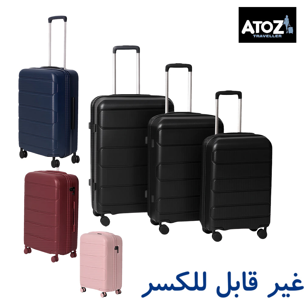 AtoZ Traveler, PP 100% Unbreakable Luggage Set of 3 Pcs,