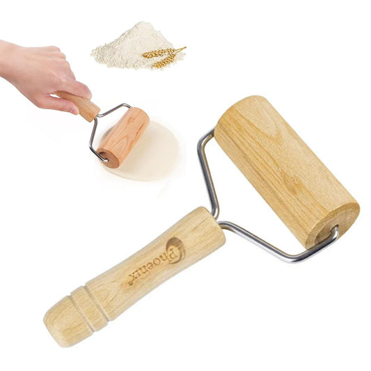 Phoenix Wooden Rolling Pin with Ergonomic Handle Large Size (L20 x W13)cm